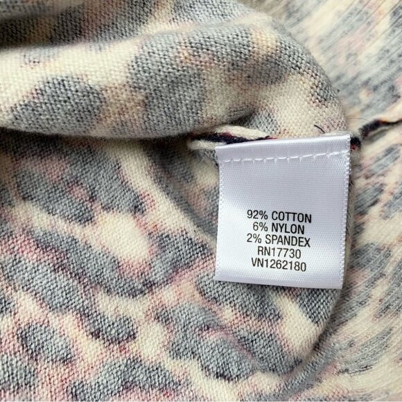 Y2K 90s 00s Merona Women’s Cardigan Sweater Cheetah Leopard Animal Print V-neck - Picture 12 of 16